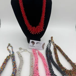 Handmade African Beaded Statement Necklace – Tribal Maasai Inspired Chunky Fringe Necklace – Wholesale & Retail Available