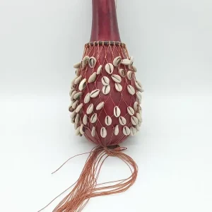 Cowrie Shell Calabash, Handmade Gourd Art Piece, African Shell Ornament, Cultural Home Decor