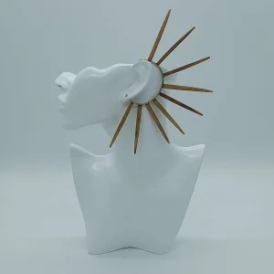 Statement Ear Cuff, Bold Sunburst Ear Piece, Spike Ear Jewelry, Fashion Editorial Ear Accessory
