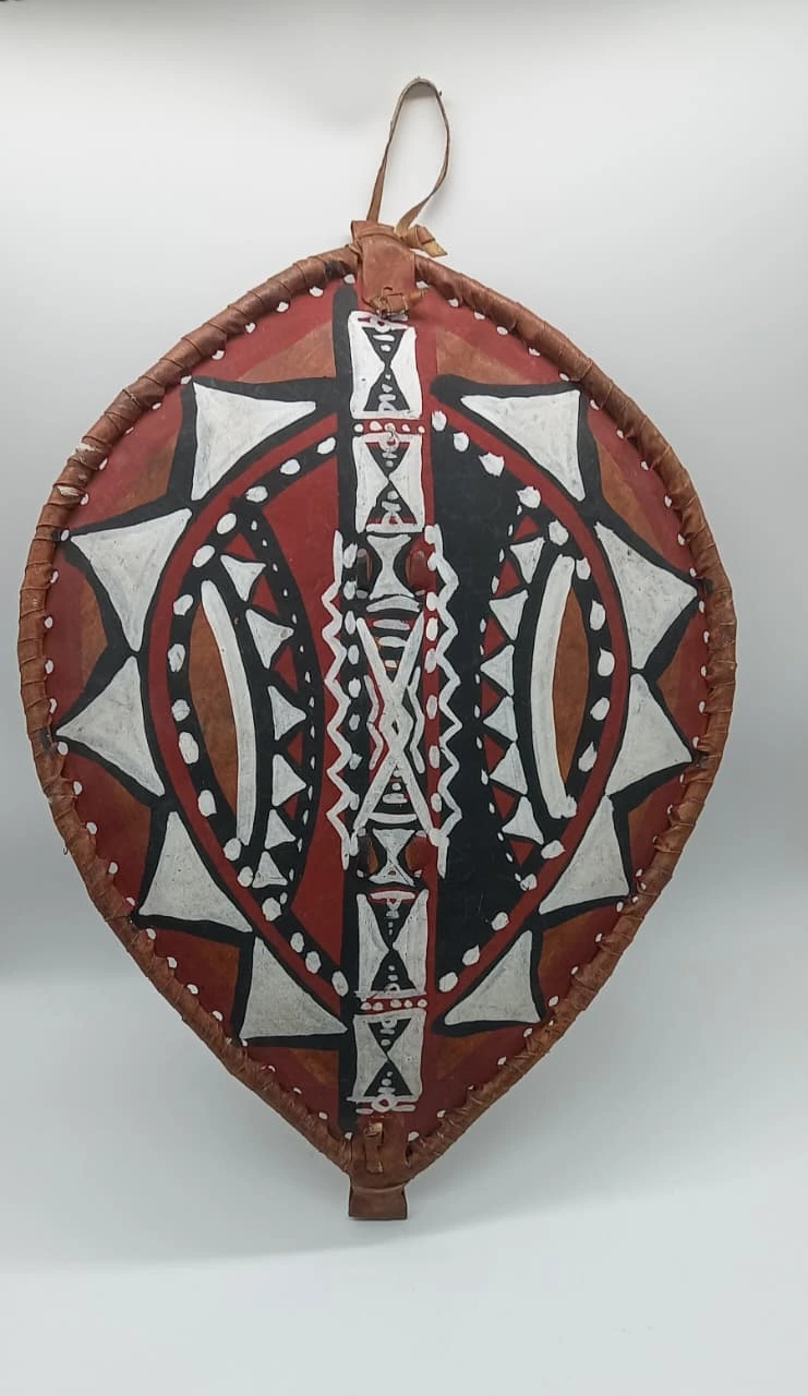 Handmade African Shield Wall Decor, Maasai Decorative Shield, Tribal Wall Art, Cultural Home Decor Piece