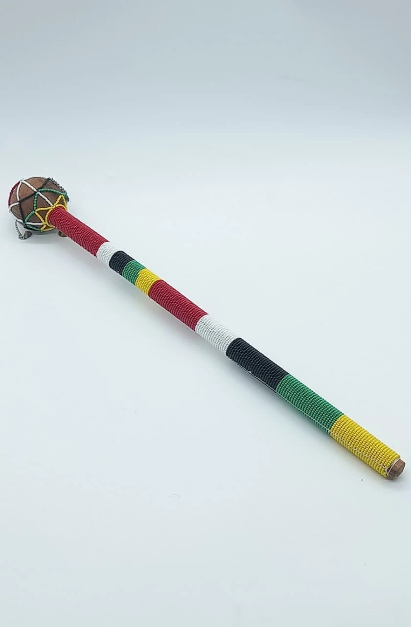 Beaded Maasai Rungu, Handmade African Decor Stick, Statement Home Decor Piece