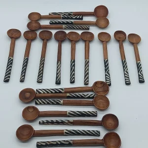 Handmade Wooden Spoons Set, Carved Serving Spoons, African Wood Kitchen Utensils, Cooking & Serving Spoon Set