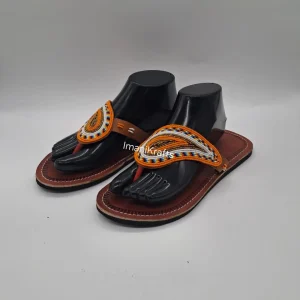 Handmade African Beaded Leather Sandals, Women’s Boho Flip Flops, Tribal Summer Flats