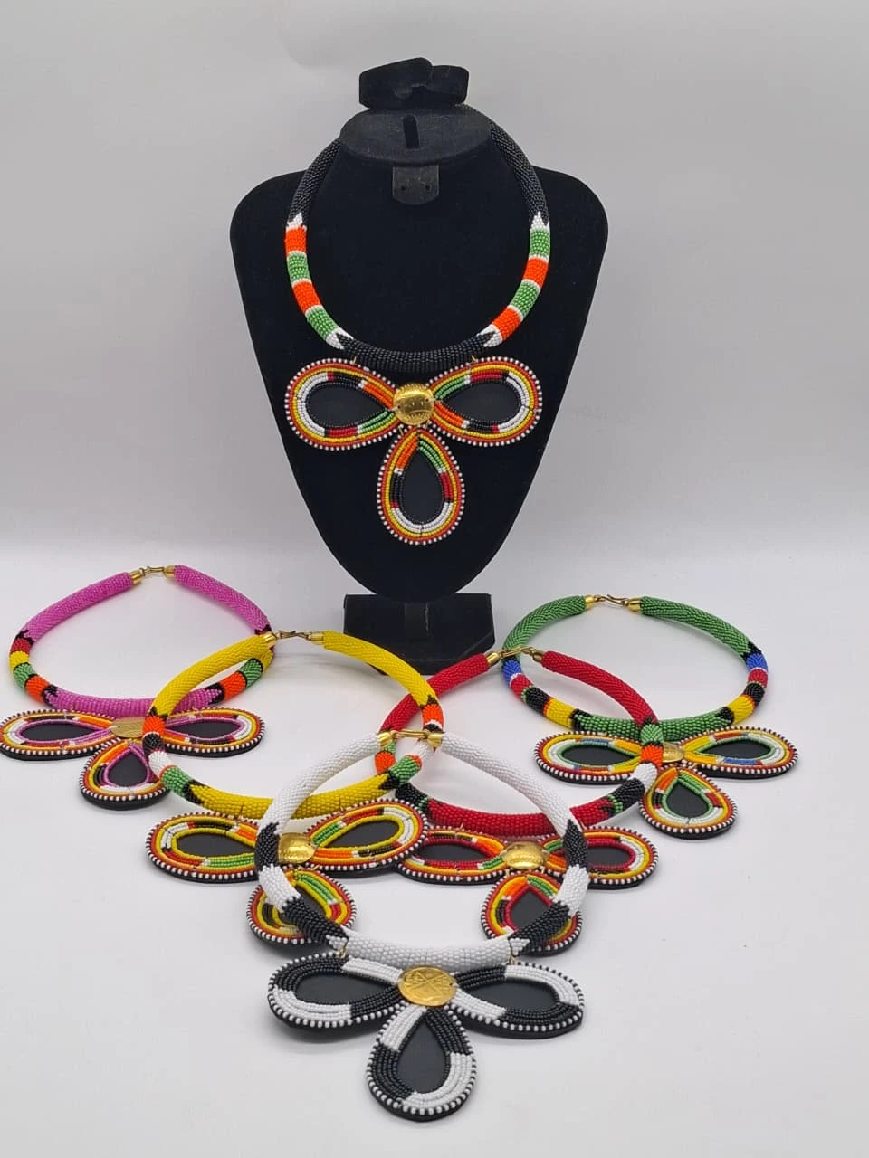 Maasai Beaded Pendant Necklace, Handmade African Statement Necklace, Tribal Necklace Bead Jewelry
