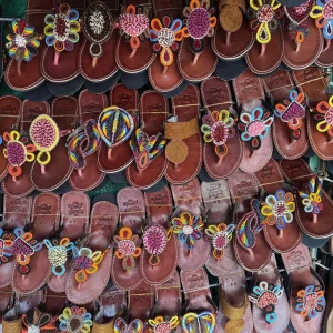Maasai Beaded Sandals, Handmade African Leather Sandals, Floral Beaded Flip Flops, Women Tribal Footwear