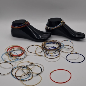 Handmade Maasai Beaded Anklets, African Beaded Anklets, Tribal Foot Jewelry for Women