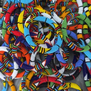 Maasai Beaded Bracelets, Handmade African Bead Bangles, Tribal Bead Jewelry
