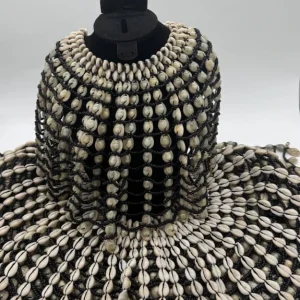 Cowrie Shell Shoulder Cape Necklace, Handmade African Shell Jewelry, Statement Cowrie Collar