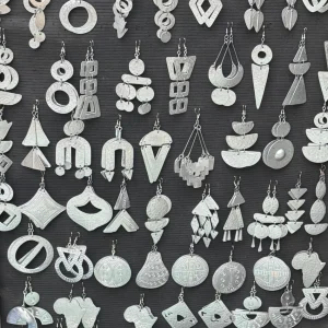 Aluminium Statement Earrings, Handmade African Metal Earrings, Tribal Dangle Jewelry