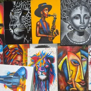 African Canvas Paintings, Handmade Kenyan Wall Art, Cultural & Wildlife Portraits