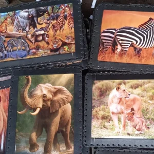 African Wildlife Wall Art, Handmade Safari Animal Portraits, Wildlife Home Decor