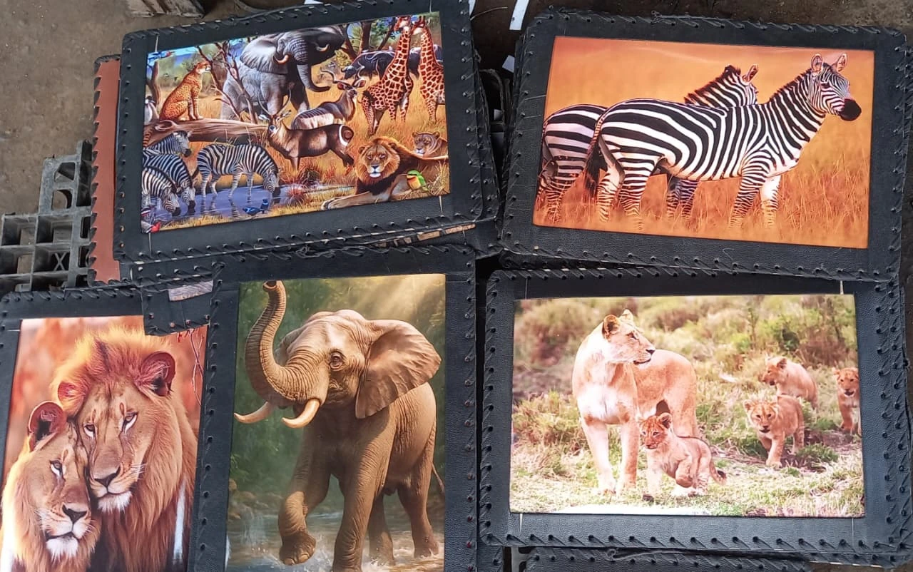 African Wildlife Wall Art, Handmade Safari Animal Portraits, Wildlife Home Decor